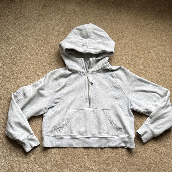 Lululemon women’s scuba oversized half zip hoodie size XS/S, light grey - Picture 1 of 4